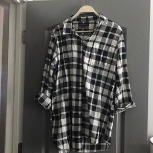 Black and White Plaid Button Down